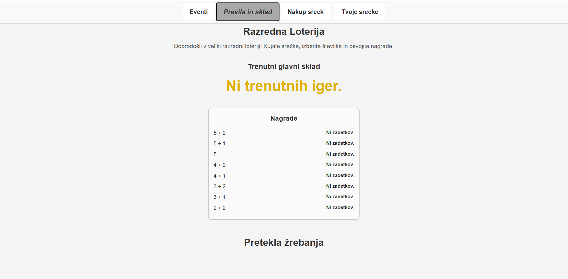 Slika prikazje event 'Razredna Loterija'.